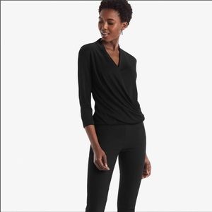 MM Lafleur The Deneuve Draped Top Black Size M